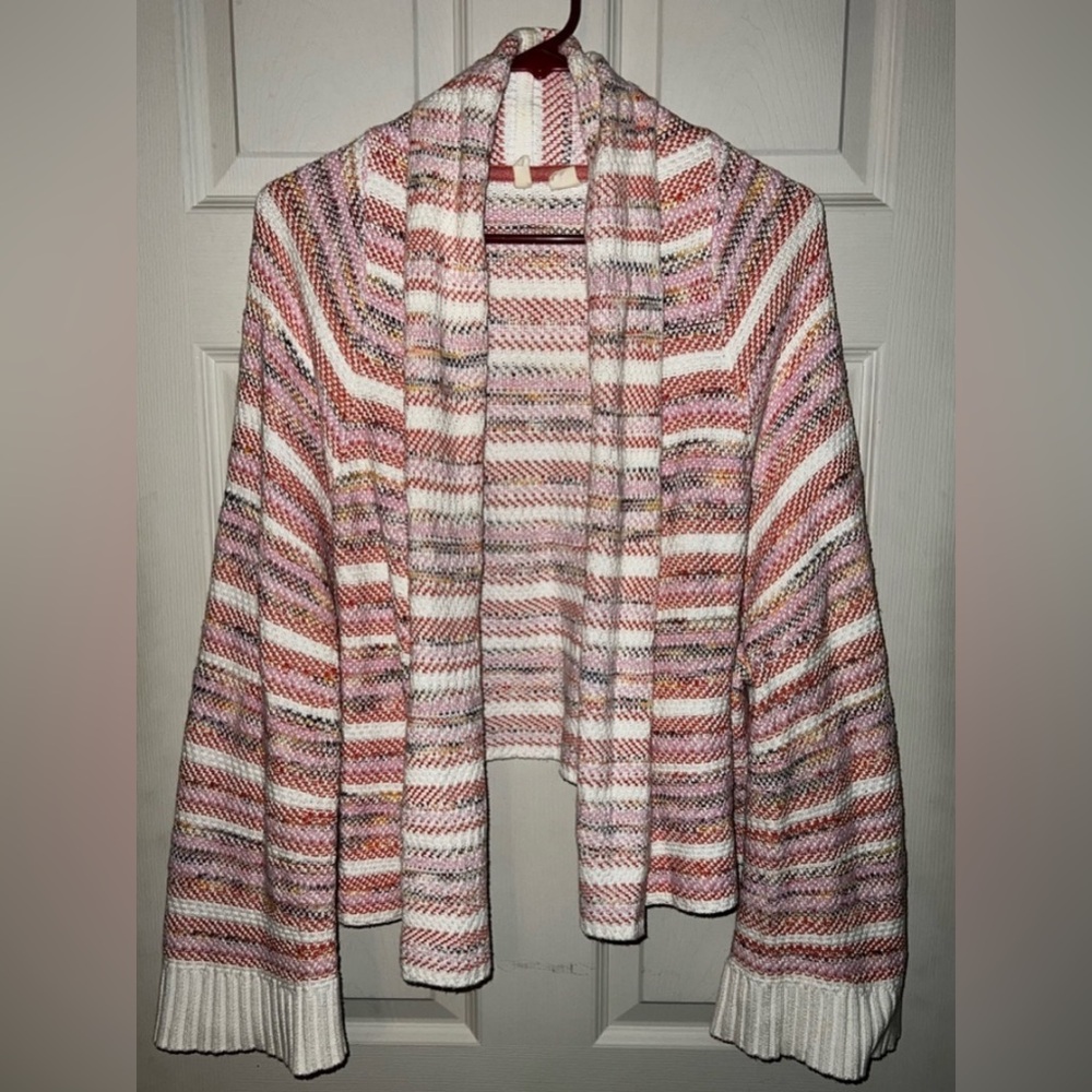 Moth by Anthropologie Pink Cream Knit Oversized Cardigan (Size M,runs large) - Picture 3 of 10